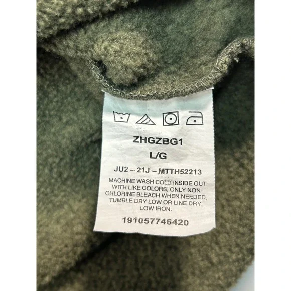 Wrangler Authentics Mens Quarter Zip Fleece Pullover Olive Green MTTH52213 L - Picture 5 of 7